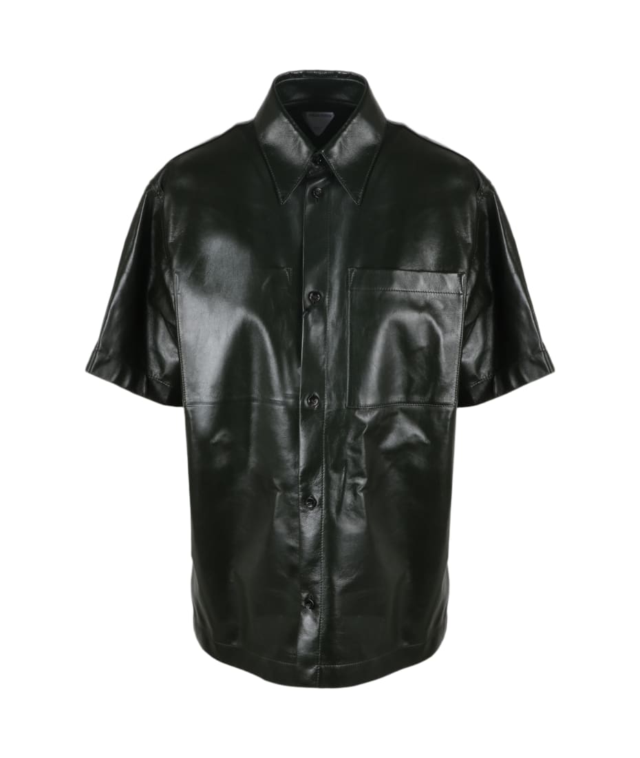 レザージャケット・コート BOTTEGA VENETA SHINY LEATHER SHORT SLEEVES OVERSHIRT Bottega Veneta Shiny Leather Shirt | italist