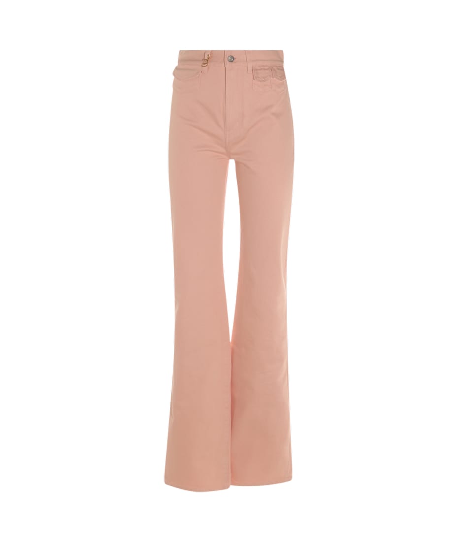 デニム・ジーパン CHLOE PASTEL PINK DENIM JEANS Chloé High Rise Flare Jeans In Denim in Airy pink | Chloé US