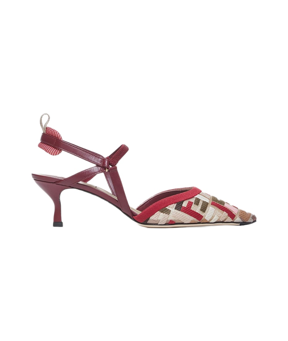 【関税&送料込み】Fendi Hummingbird Slingback Shoes Fendi Colibri' Lite' Ff Mesh Slingback Pumps | italist