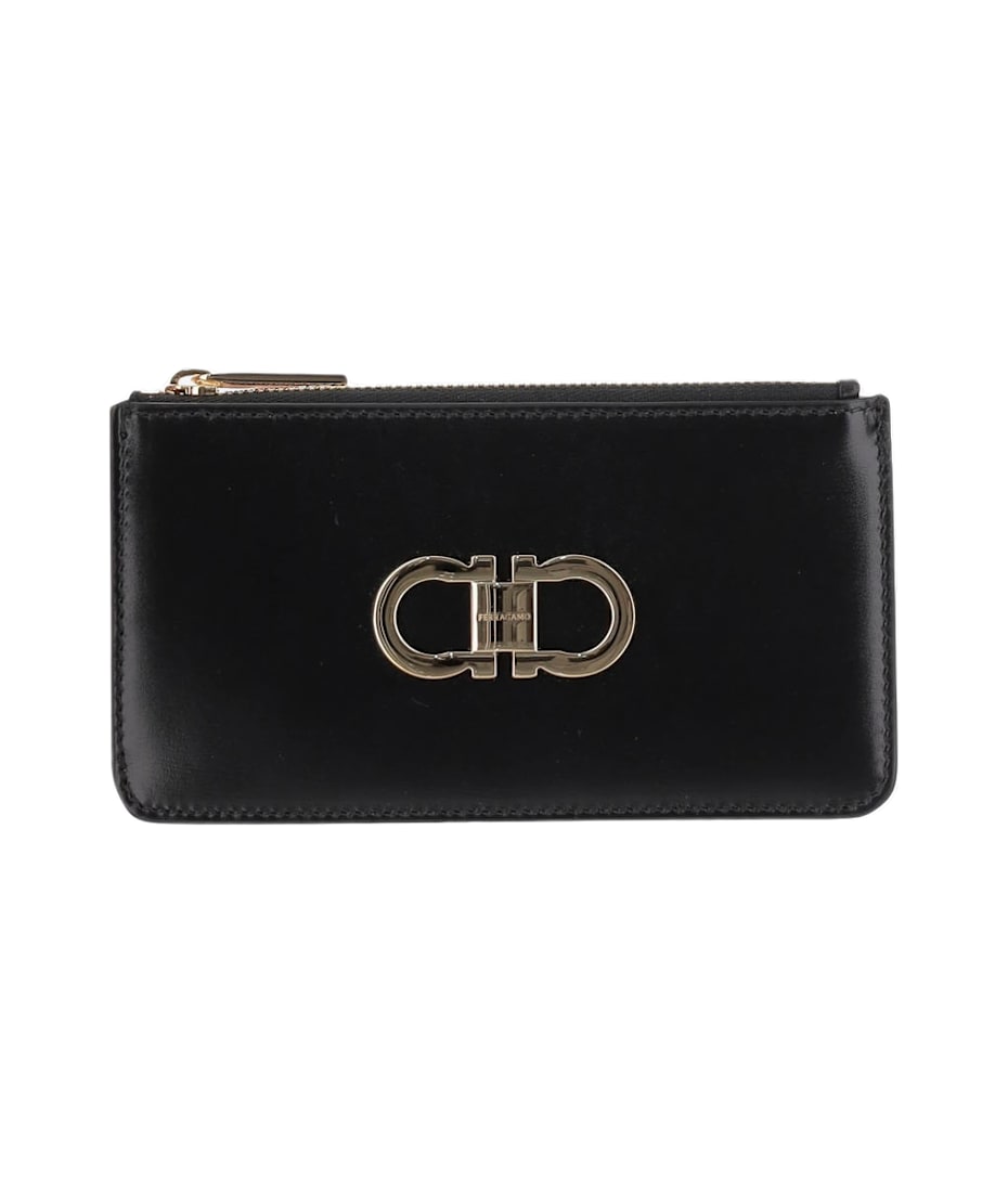 ★FERRAGAMO★ Gancini Card Holder Black 660371741376 6603717 Ferragamo Gancini Card Holder | italist