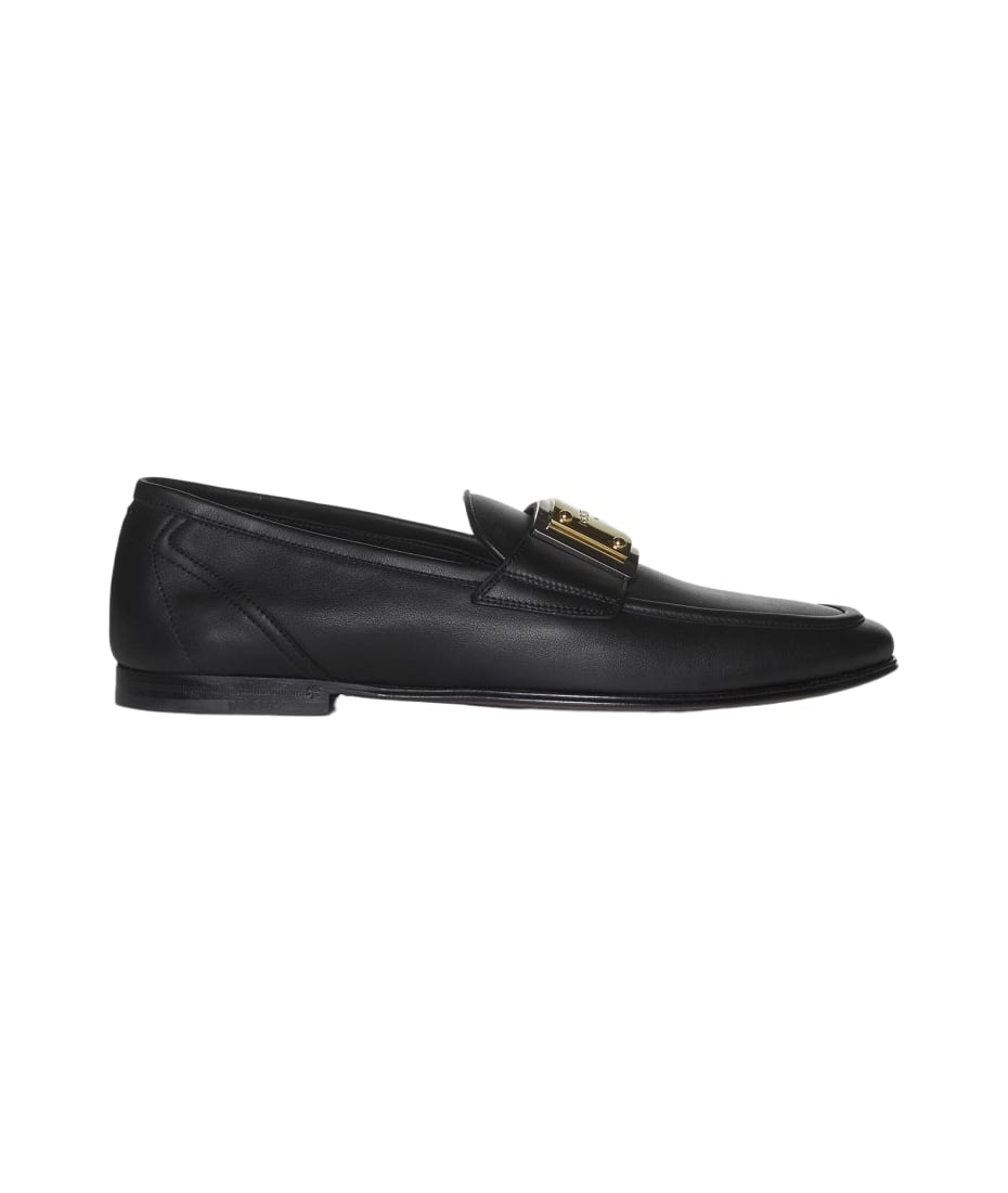 Dolce amp; Gabbana logo-plaque almond-toe boots - Black