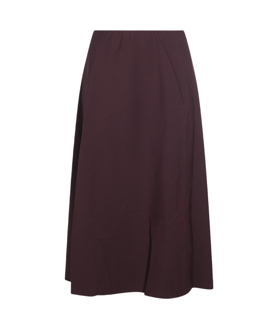 BRUNELLO CUCINELLI Ballon cotton blend skirt ボトムス Brunello Cucinelli Burgundy Cotton Skirt | italist