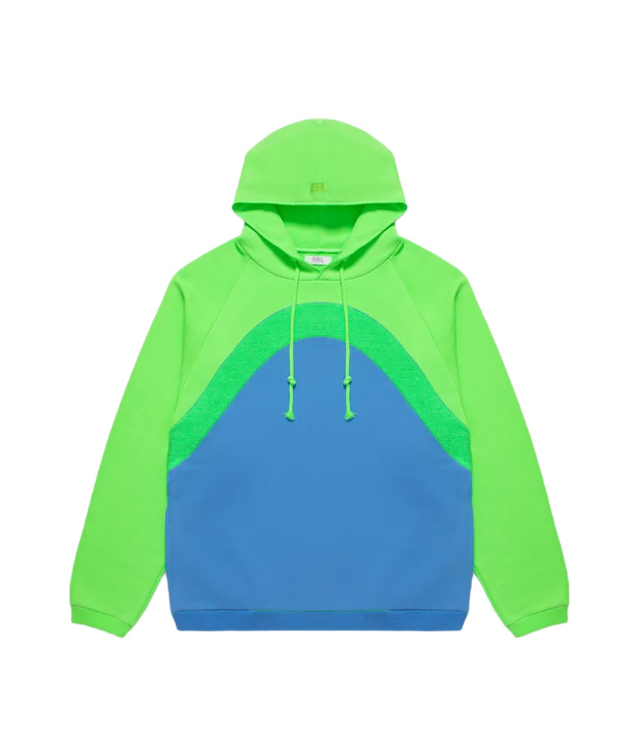 ERL Unisex Raimbow Hoodie Knit Green and blue cotton hoodie