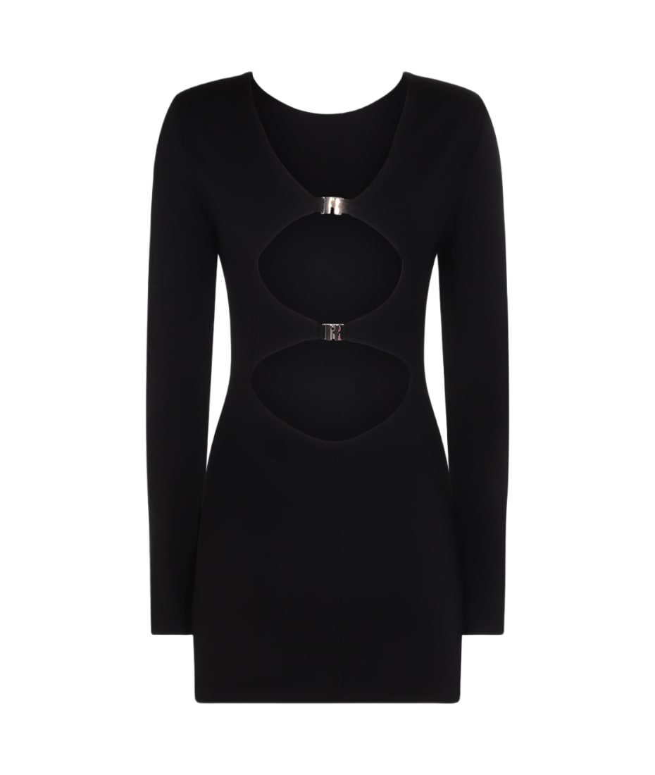 ワンピース ROTATE BLACK COTTON BLEND STRETCH DRESS Rotate by Birger Christensen Black Viscose Blend Dress