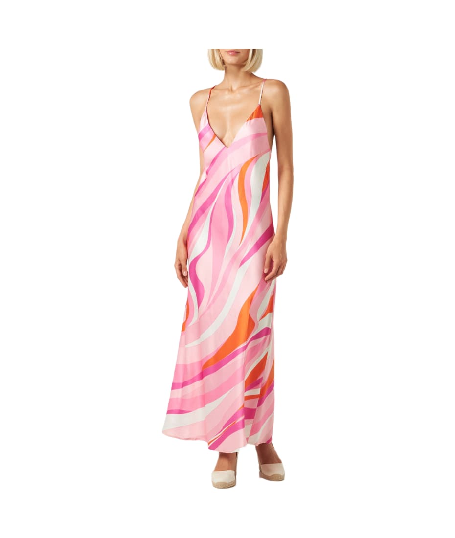 ワンピース MC2 SAINT BARTH Woman Dress Beige EYDIS 00187H MC2 Saint Barth Woman Slip Dress Eydis With Wave Print