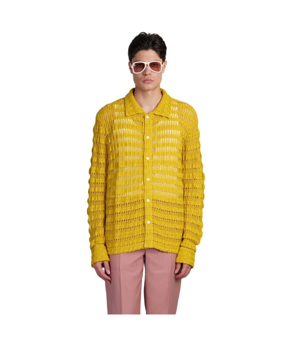 Séfr Yasu Shirt In Yellow Cotton | italist Séfr Yasu Shirt In Yellow Cotton | italist