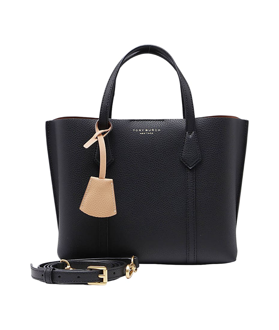 Tory Burch Black Leather Small Perry Tote Bag | italist