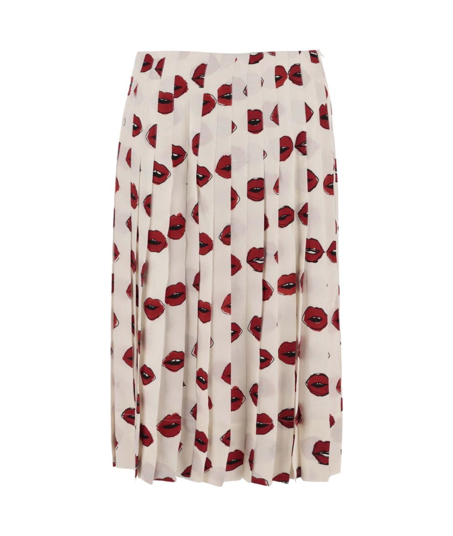 Khaite Pleated Skirt With Graphic Print italist