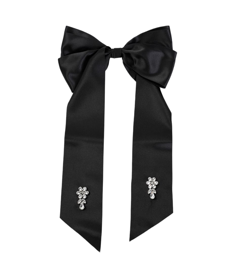 Simone Rocha フラワリホンヘアクリッフ BOW50906 IVORYCRYSTAL Simone Rocha Crystal Flower Bow Barrette | italist