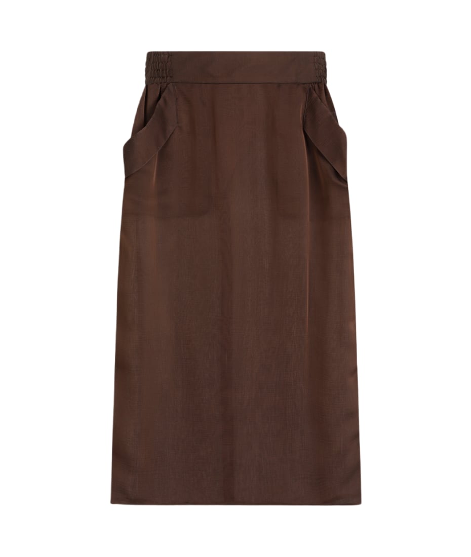 【送料&関税込】Saint Laurent Silk Midi Skirt Saint Laurent Silk Midi Skirt | italist