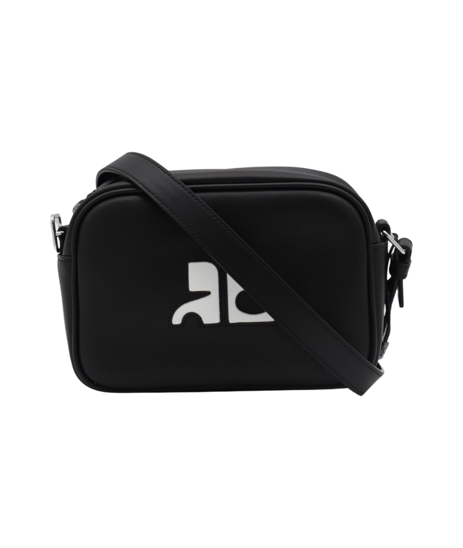 Courrèges Black Leather Top Handle Bag | italist