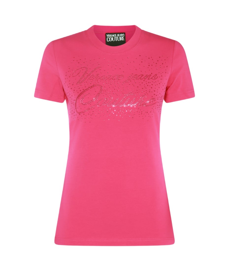 Versace Jeans Couture Pink Cotton Blend T-shirt Versace Jeans Couture