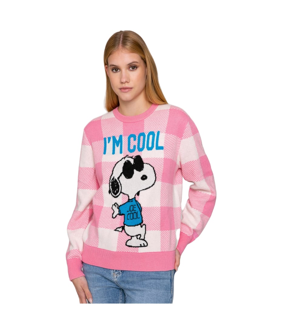 SNOOPY様 MC2 Saint Barth Woman Sweater With Snoopy I'm Cool Print