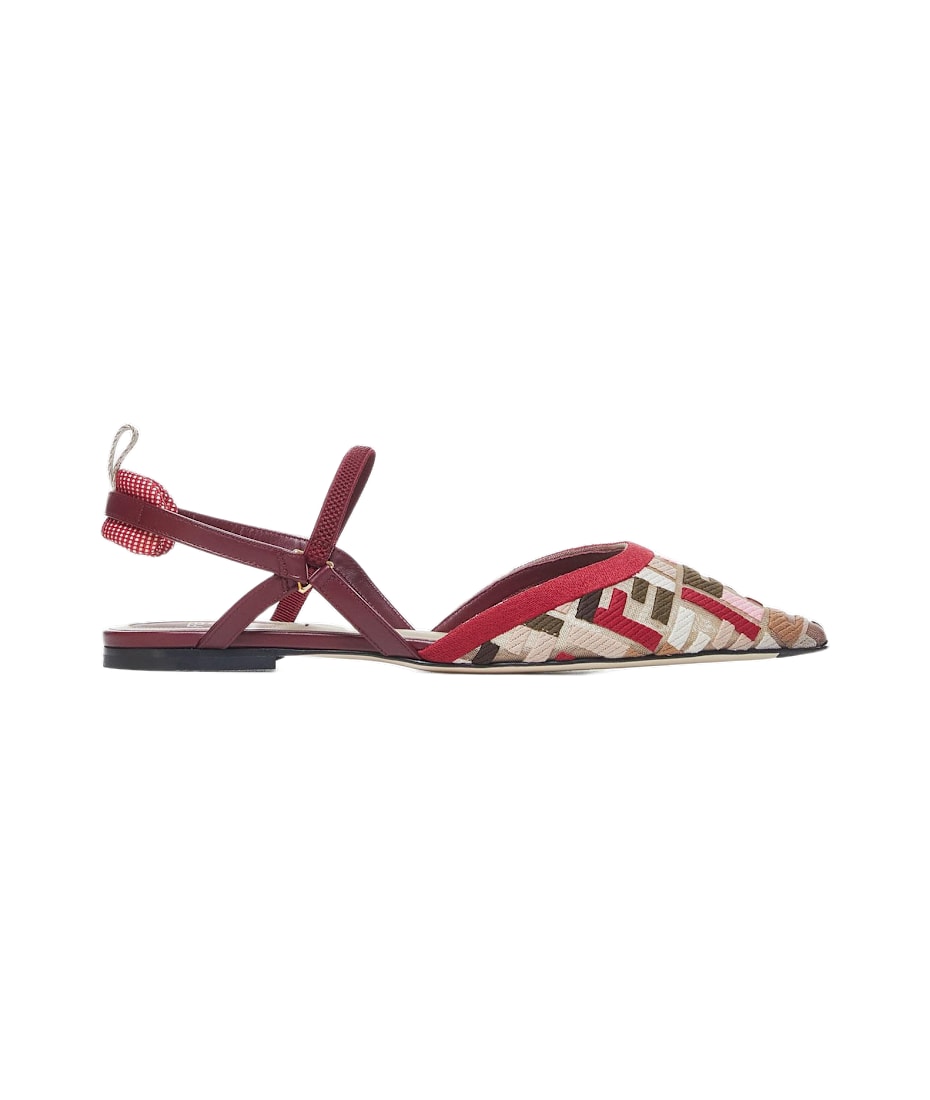 サンダル・ミュール FENDI Colibri Lite FF` Slingbacks Colibrì Lite Technical fabric Brown | Fendi