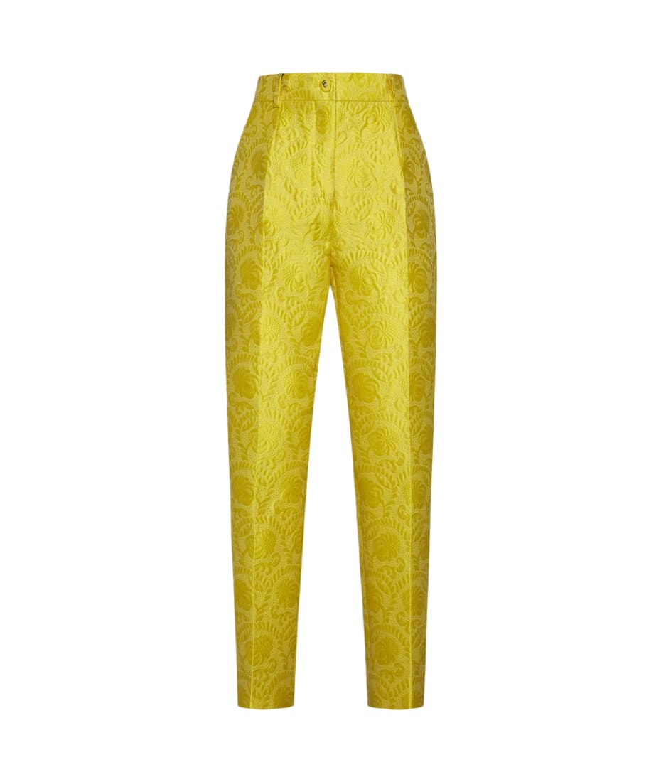 DOLCE&GABBANA★素敵！Cropped llic brocade pants DOLCE & GABBANA Pants Iridescent Brocade Jacquard Trouser