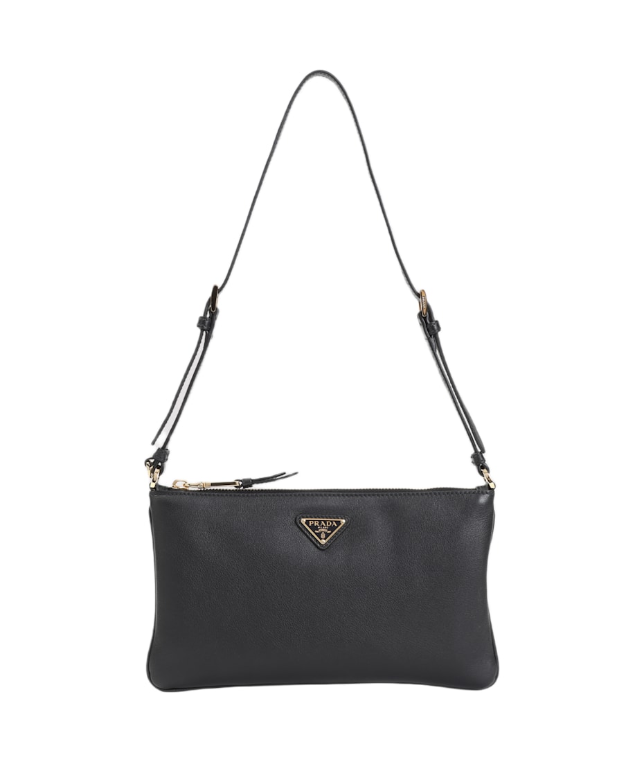 Prada Black Leather Shoulder Bag | italist