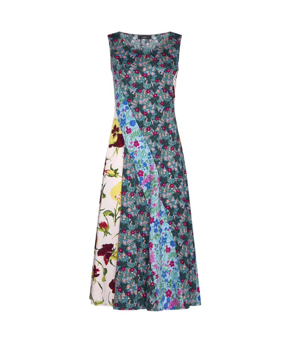 パーティードレス Weekend Max Mara CINGHIA - Patterned cotton dress Weekend Max Mara Tappeto Patchwork Cotton Midi Dress