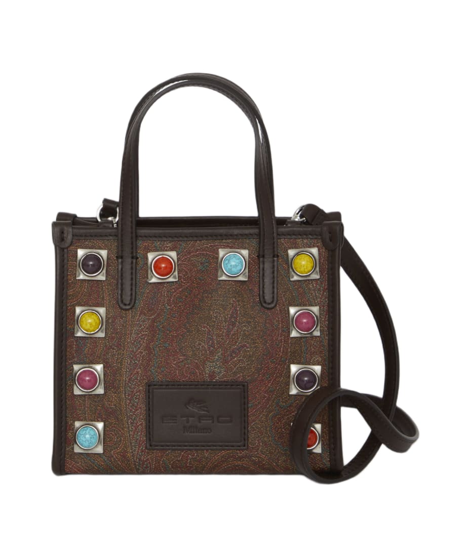 Globetrotter Medium Rafia Tote Bag in Multicoloured - Etro