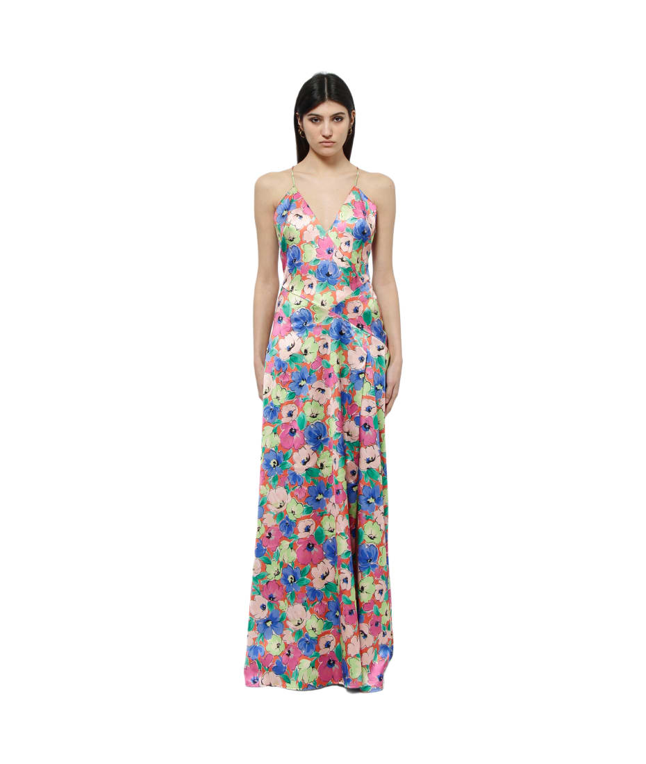 Rotate by Birger Christensen Flower Print Long Dress