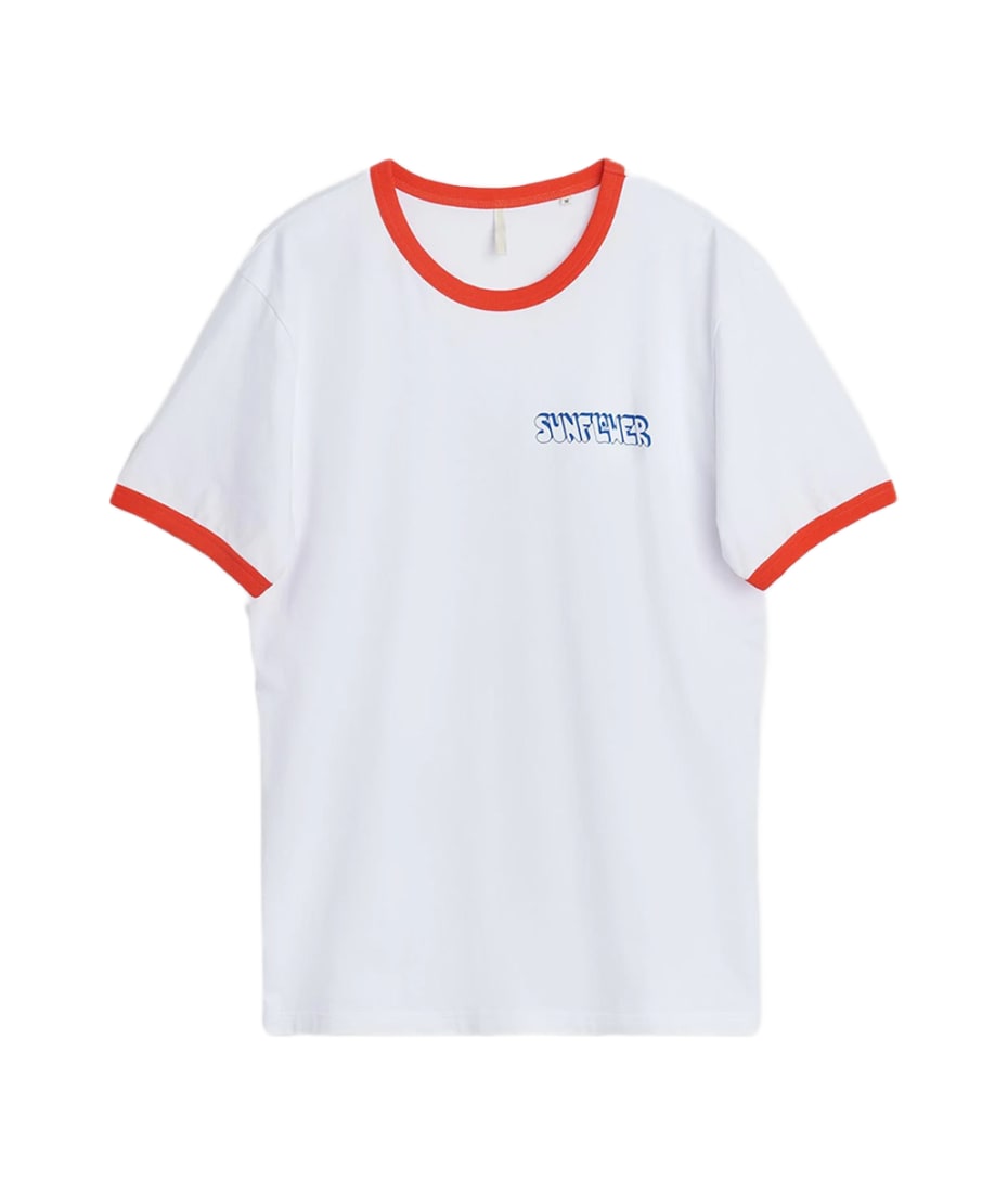 Sunflower Jagger Tee White t-shirt with red hems - Jagger