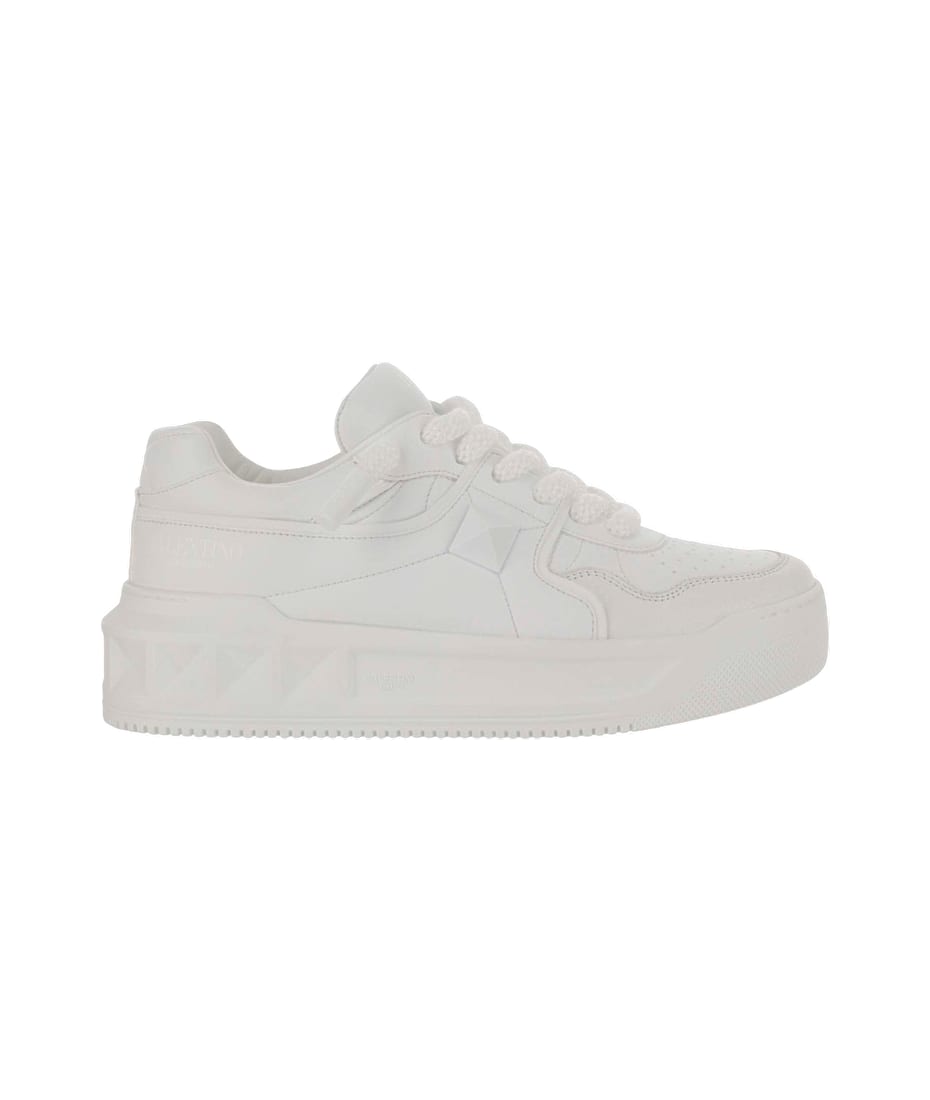Valentino Garavani White Nappa Leather One Stud Xl Sneakers