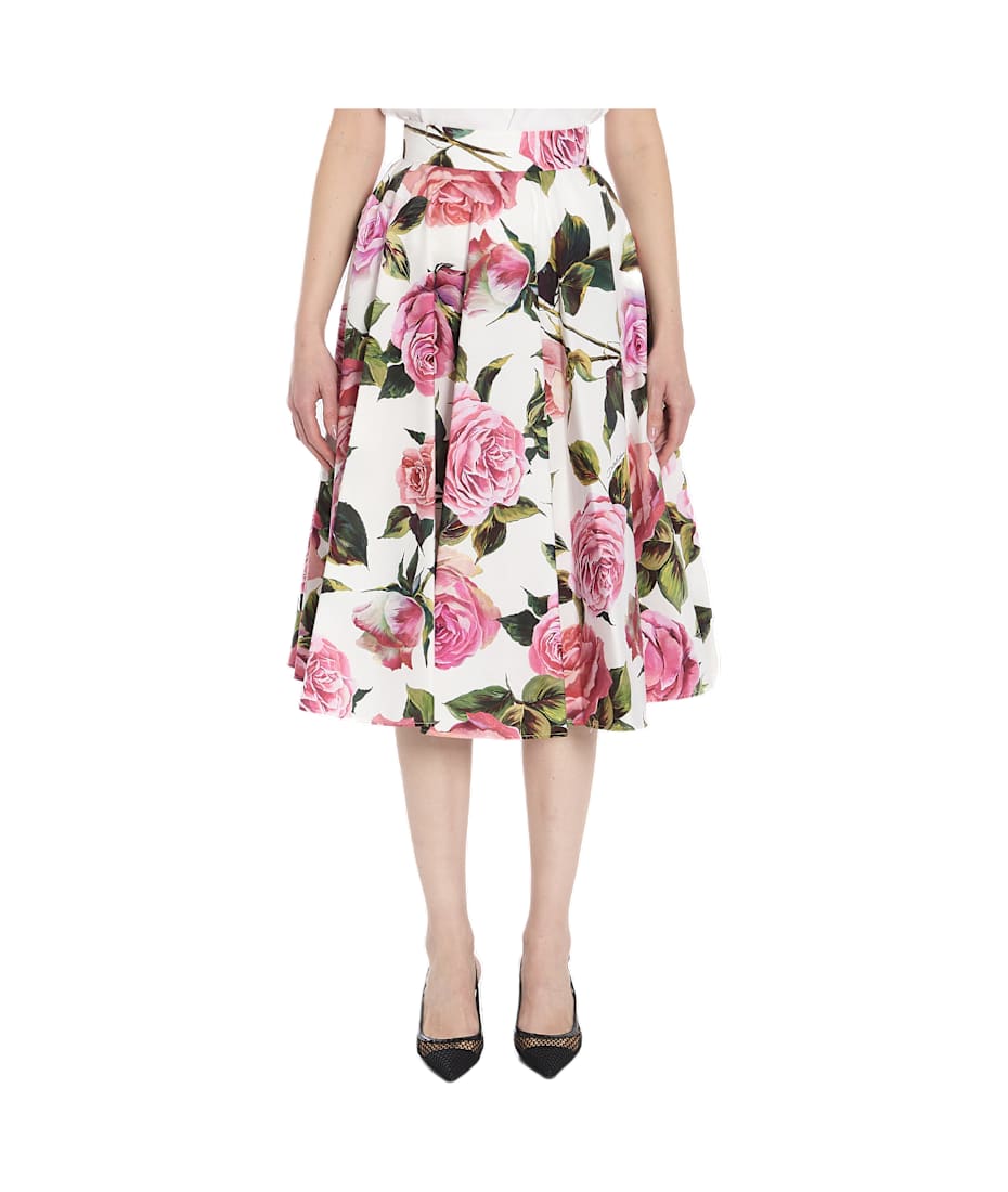 Dolce & Gabbana Midi Flared Floral Skirt | italist