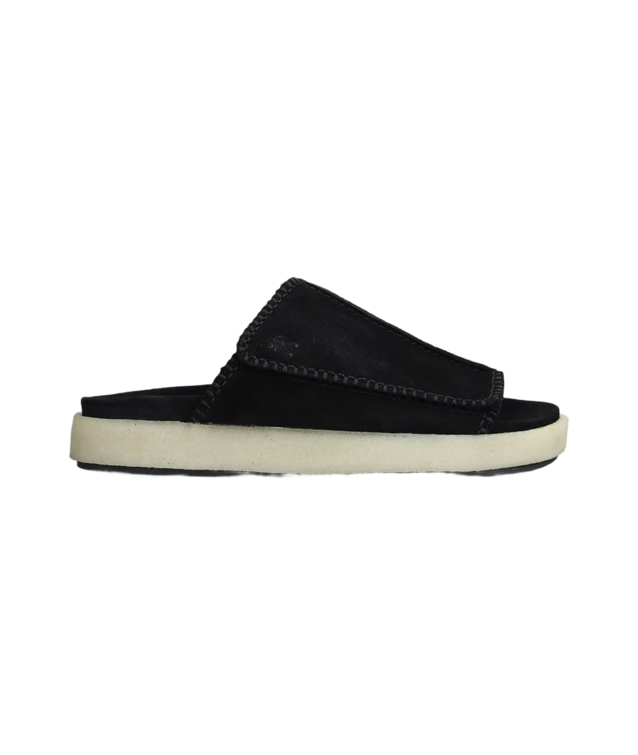 【Clarks / クラークス】 Overleigh Slide Clarks Originals Overleigh Black Suede Slides | Urban