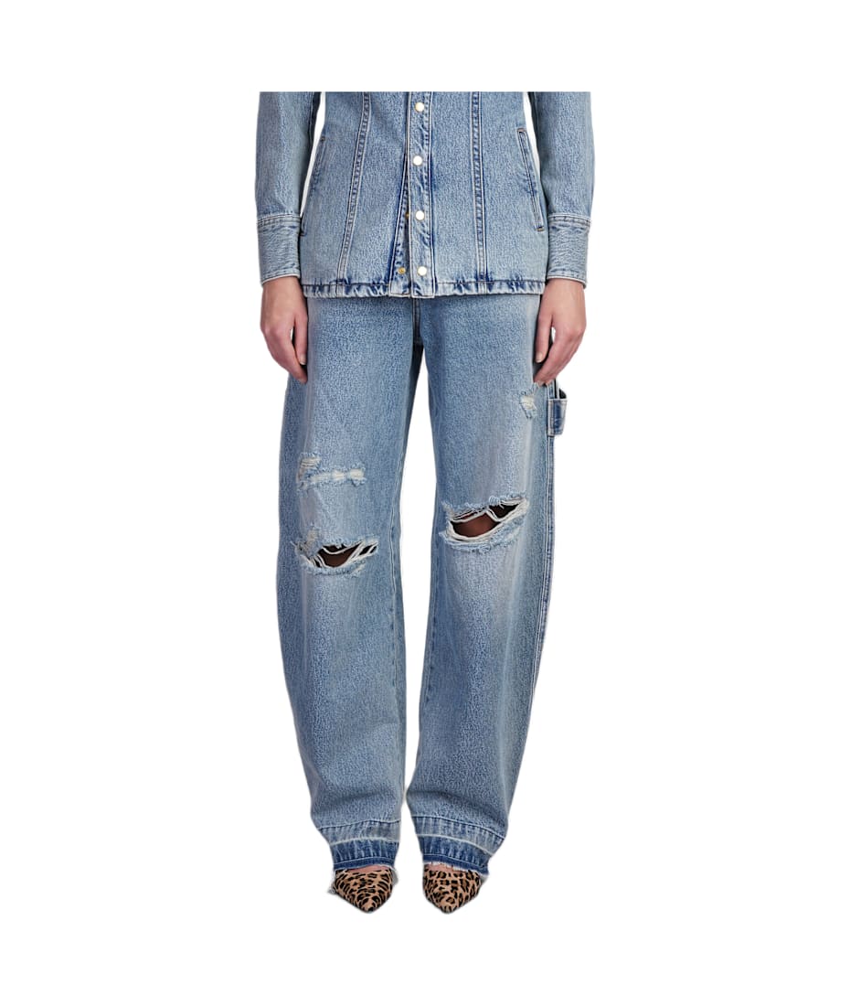 【DARKPARK/ダークパーク】 AUDREY DENIM DARKPARK: Blue Audrey Barrel Leg Carpenter Jeans | SSENSE