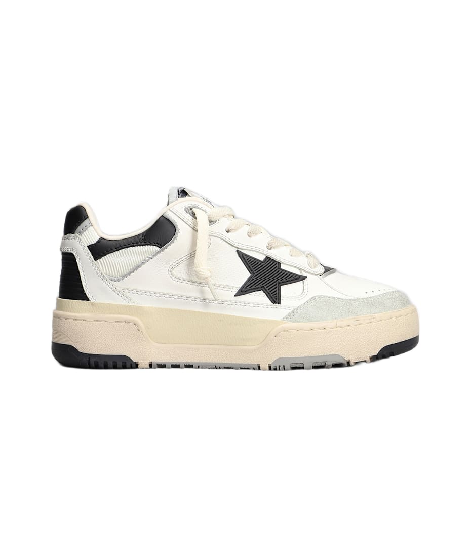 Golden Goose Forty 2 Sneakers In White Leather And Fabric