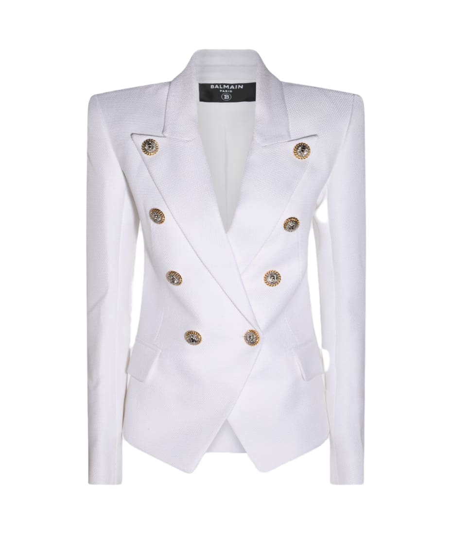 ジャケット BALMAIN WHITE VISCOSE BLEND BLAZER Balmain White Viscose Blend Blazer (BALMAIN/ジャケット