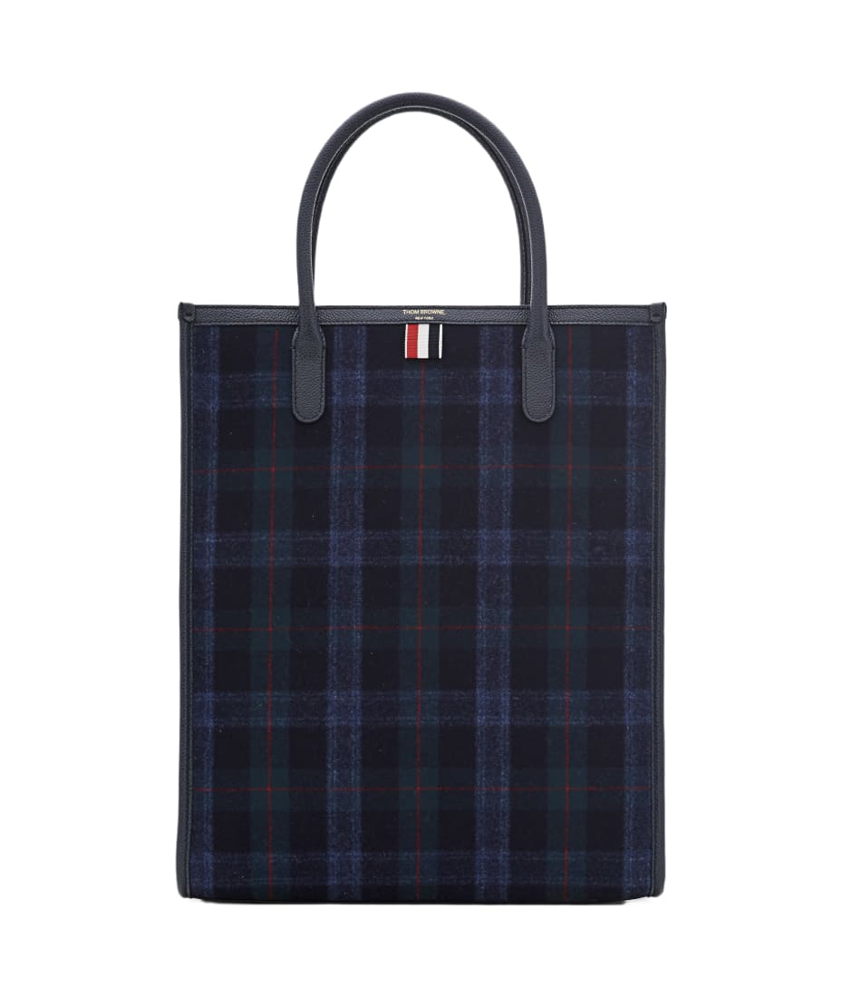 Vertical Tote Bag In Tartan Flannel