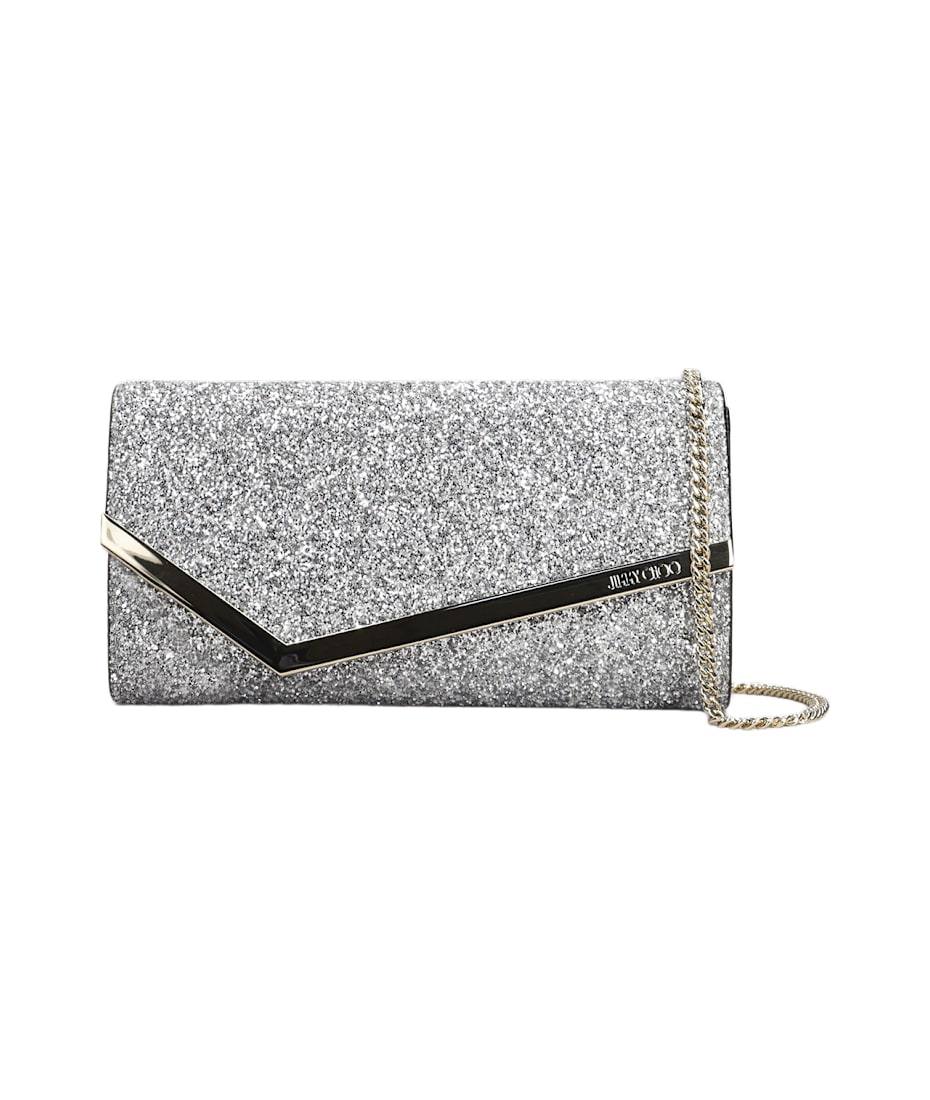 Jimmy Choo Emmie Clutch In Silver Glitter | italist, ALWAYS