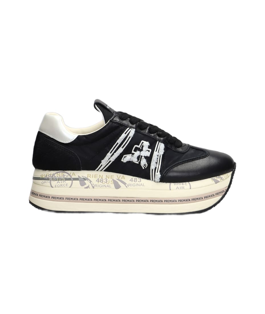 Premiata Beth Sneakers In Black Leather And Fabric italist ALWAYS LIKE A SALE