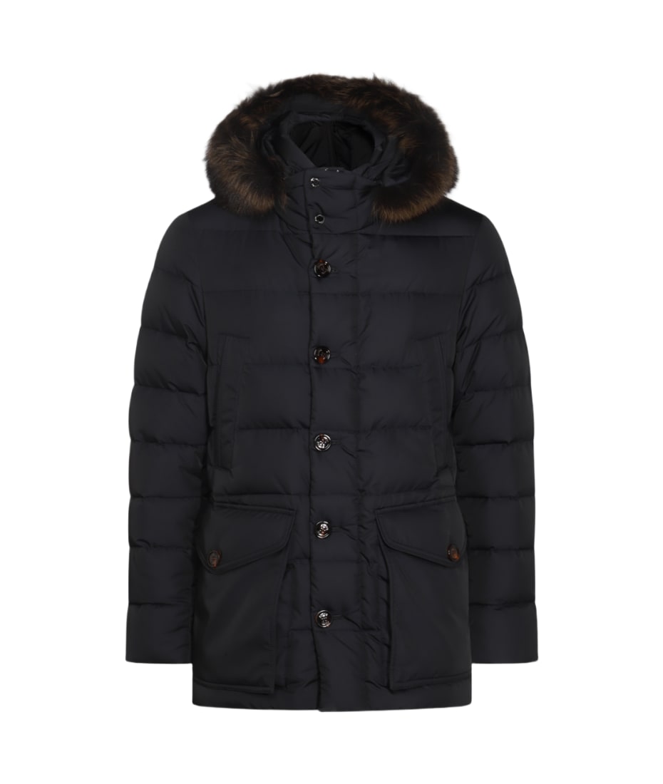 ダウンジャケット・コート MOORER DARK BLUE WOOL DOWN JACKET Moorer Blue Down Jacket | italist