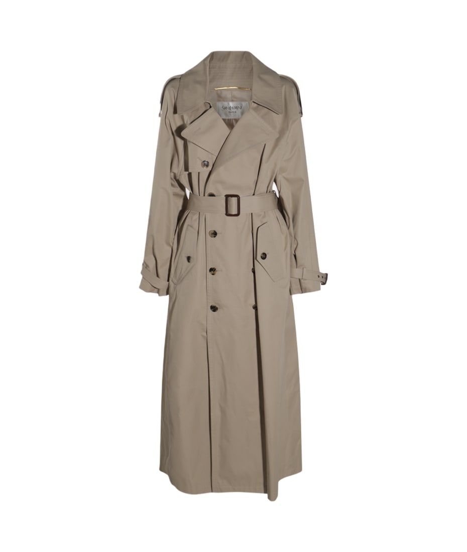 Saint Laurent Beige Cotton Trench Coat | italist