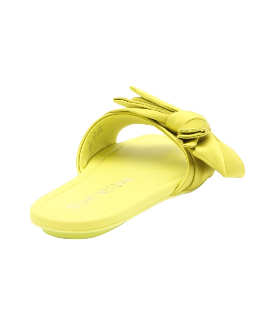 Stuart Weitzman Yellow Leather Loveknot Flat Sandals italist ALWAYS LIKE A SALE