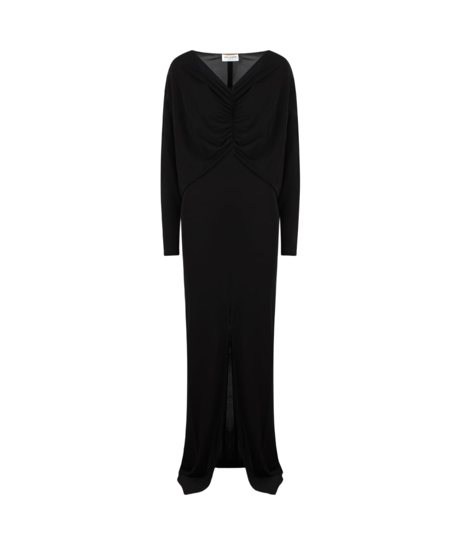 Saint Laurent Draped Jersey Dress | italist Saint Laurent Draped Jersey Dress | italist
