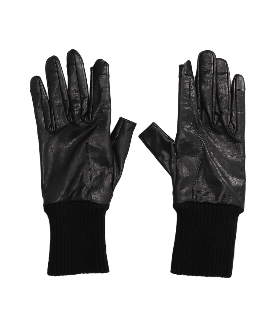 小物 rick owens RIBCUFF GLOVES Rick Owens RIBCUFF GLOVES / BLK | REVERSIBLE