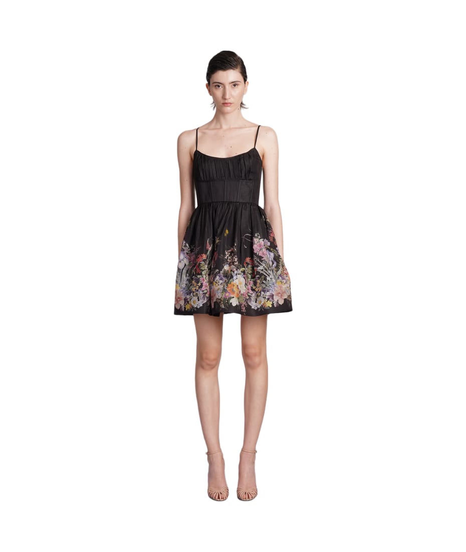 Zimmermann Dress In Black Linen | italist