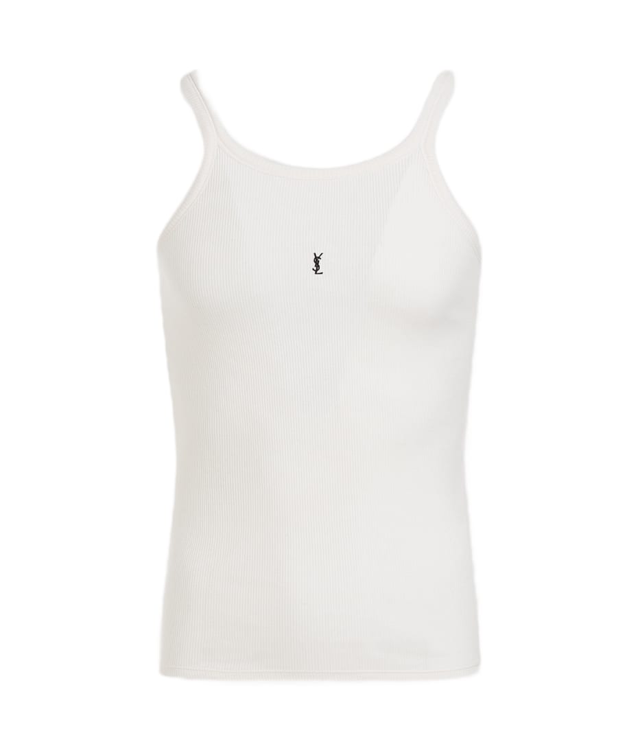 Tシャツ・カットソー SAINT LAURENT IVORY COTTON TANK TOP Saint Laurent Cotton Tank Top | italist