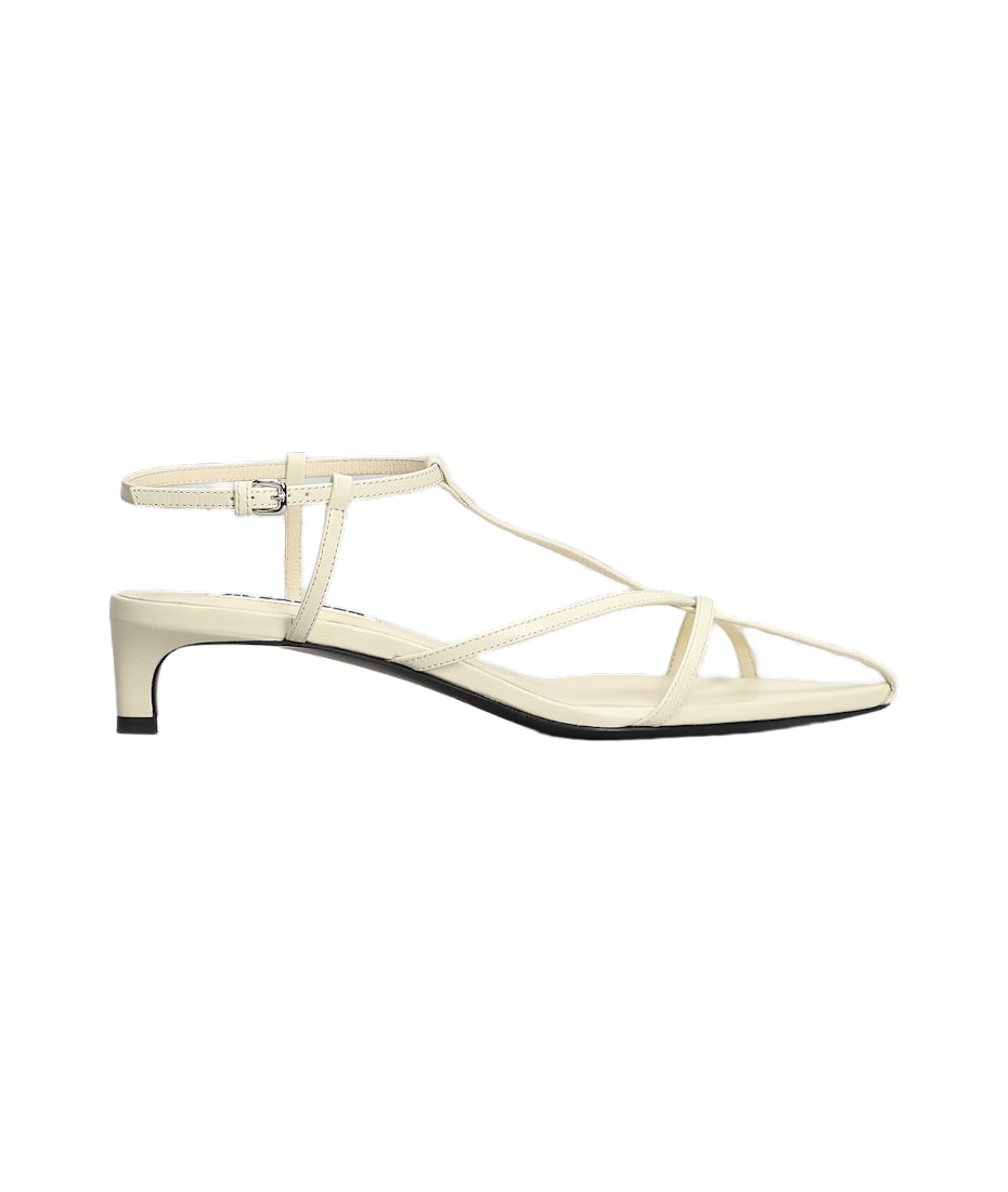 JIL SANDER フレアミティスカト J02MA0202J65022 668 Jil Sander 65MM Leather Sandals | Saks Fifth Avenue