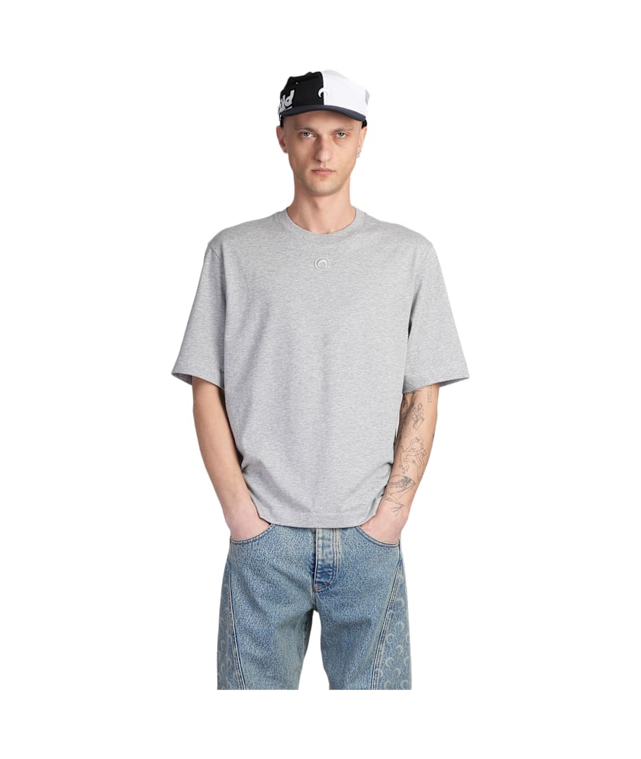 Tシャツ・カットソー MARINE SERRE SS25 T-SHIRT IN JERSEY (MTT077A CJER0009WH10) Marine Serre MARINE SERRE Men T-Shirts MTT077A CJER0009WH10
