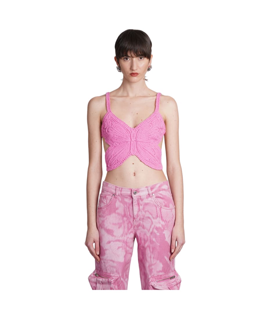 Blumarine Cropped Top With Butterfly Embroidery | italist, ALWAYS