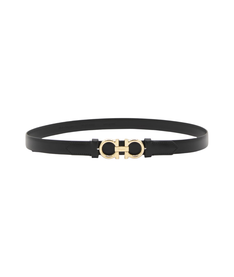 【送料&関税込】Ferragamo Black Leather Thin Gancini Belt Ferragamo Black Leather Thin Gancini Belt | italist, ALWAYS
