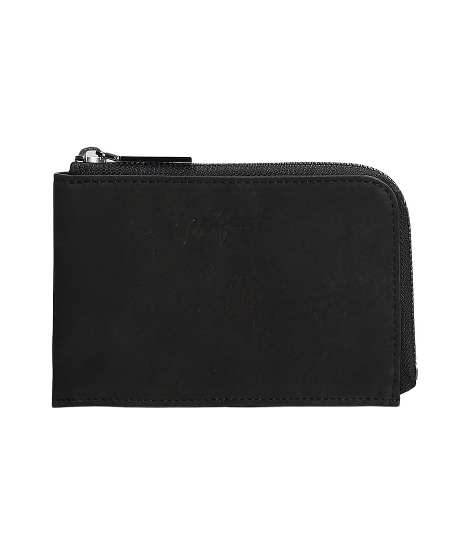Yohji Yamamoto☆ ITALIAN LEATHER WALLET ブラック Yohji Yamamoto Wallet In Black Leather | italist