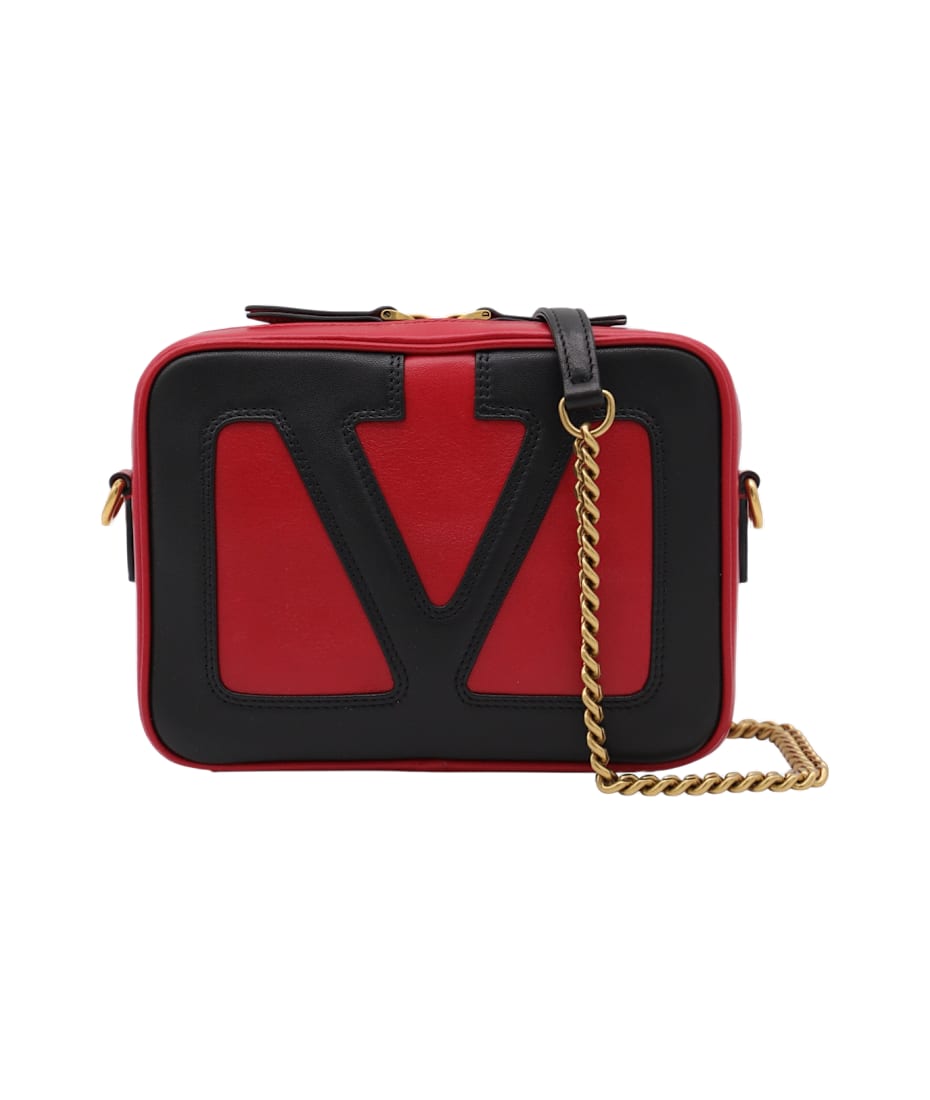 ショルダーバッグ・ポシェット VALENTINO GARAVANI RED AND BLACK LEATHER CROSSBODY BAG Valentino Garavani Red And Black Leather Crossbody Bag