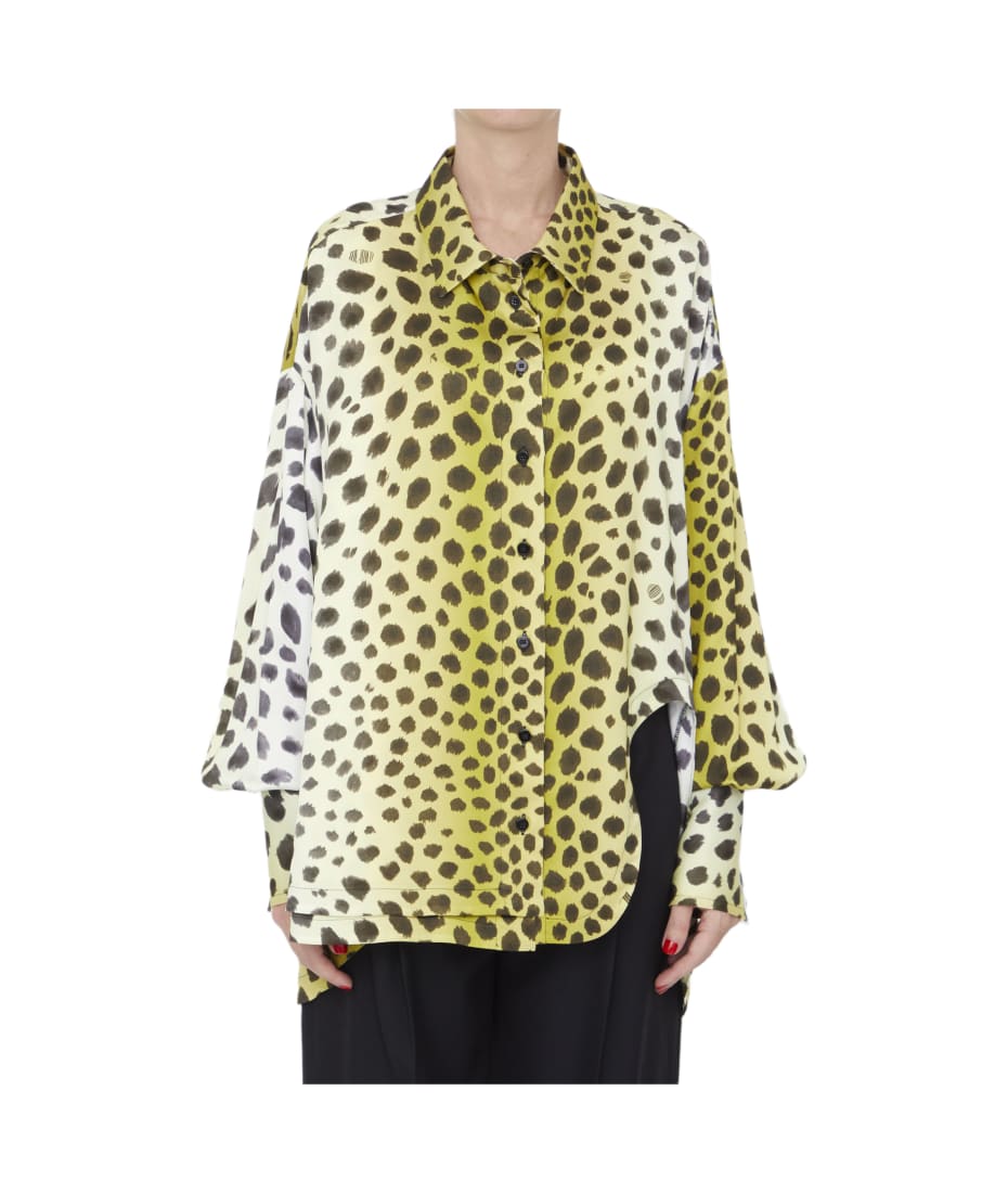 Tシャツ・カットソー THE ATTICO KOTA CHEETAH PRINTED FLUID SATIN SHIRT The Attico Cheetah Printed Fluid Satin Shirt – LOZURI®