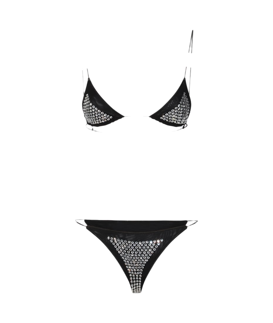 スーツ Oseree SS24 'Gem Necklace' set (OGW232 BLACKCRYSTAL) Oseree Black Crystal Beachwear | italist