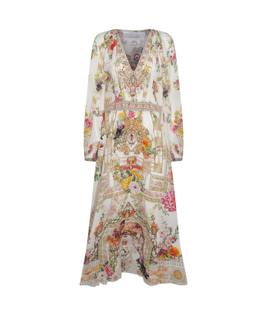 VIP【関税送料無料】希少 CAMILLA WHITE AND PINK SILK DRESS Camilla White And Pink Silk Dress | italist