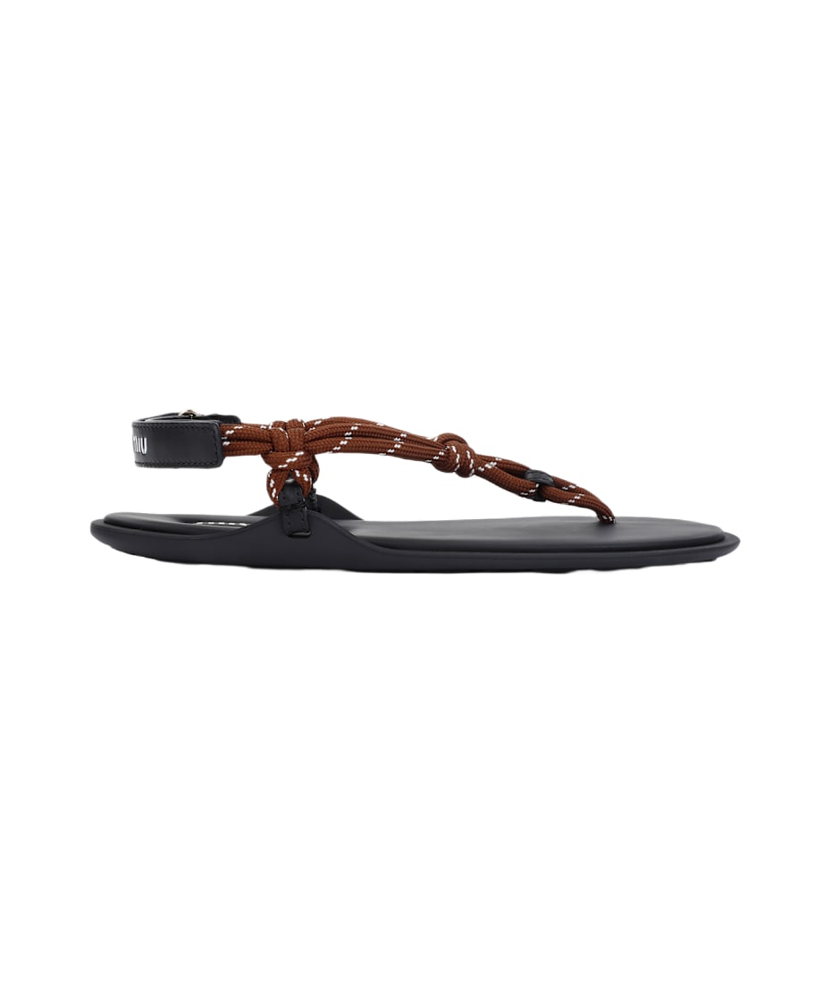 関税込！【MIU MIU】Riviere Flat Sandal Miu Miu - Riviere flat sandals brown - The Corner